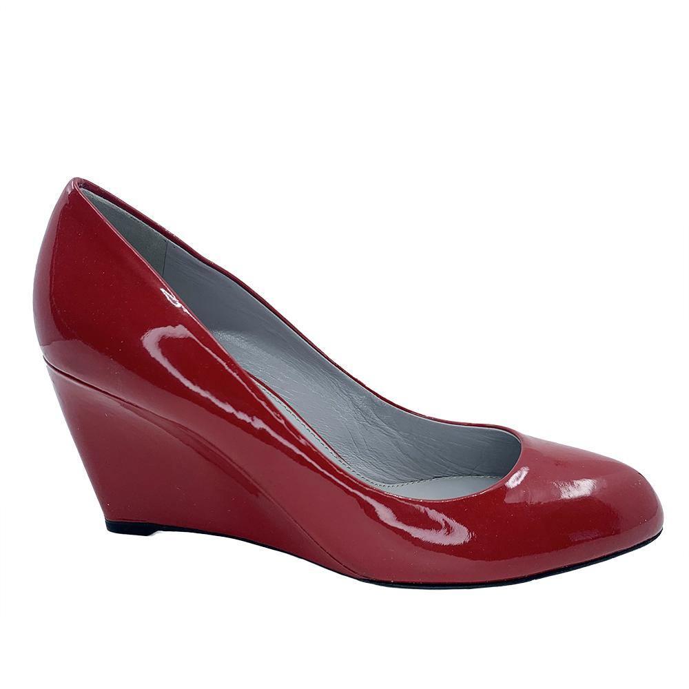 Sergio Rossi Women's Leather Platform Wedge Heel Red - Year Zero LA