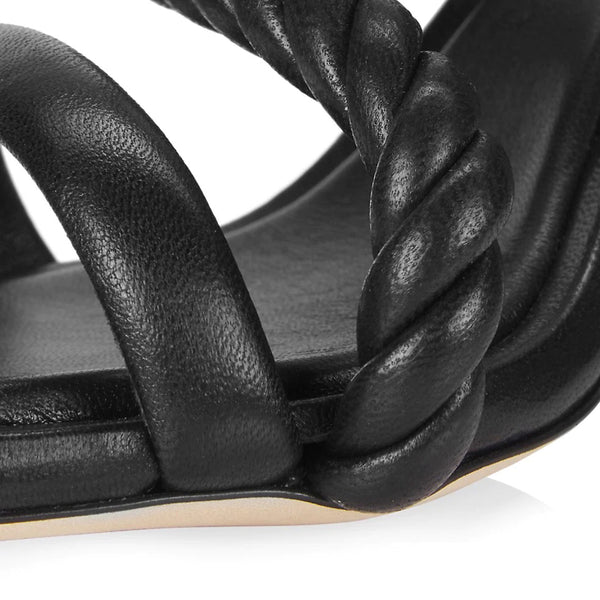 Jimmy Choo Women's 'Diosa' Leather Mule Sandal Heels Black
