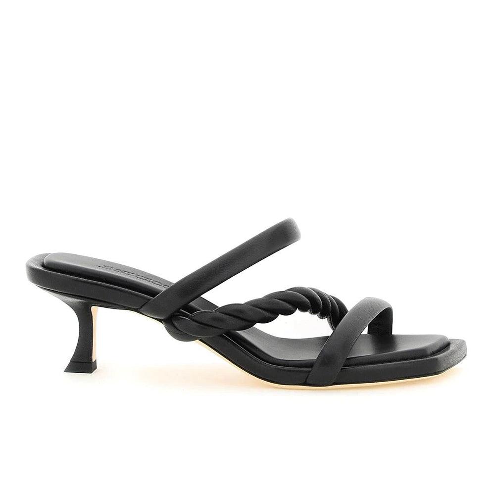 Jimmy Choo Women's 'Diosa' Leather Mule Sandal Heels Black