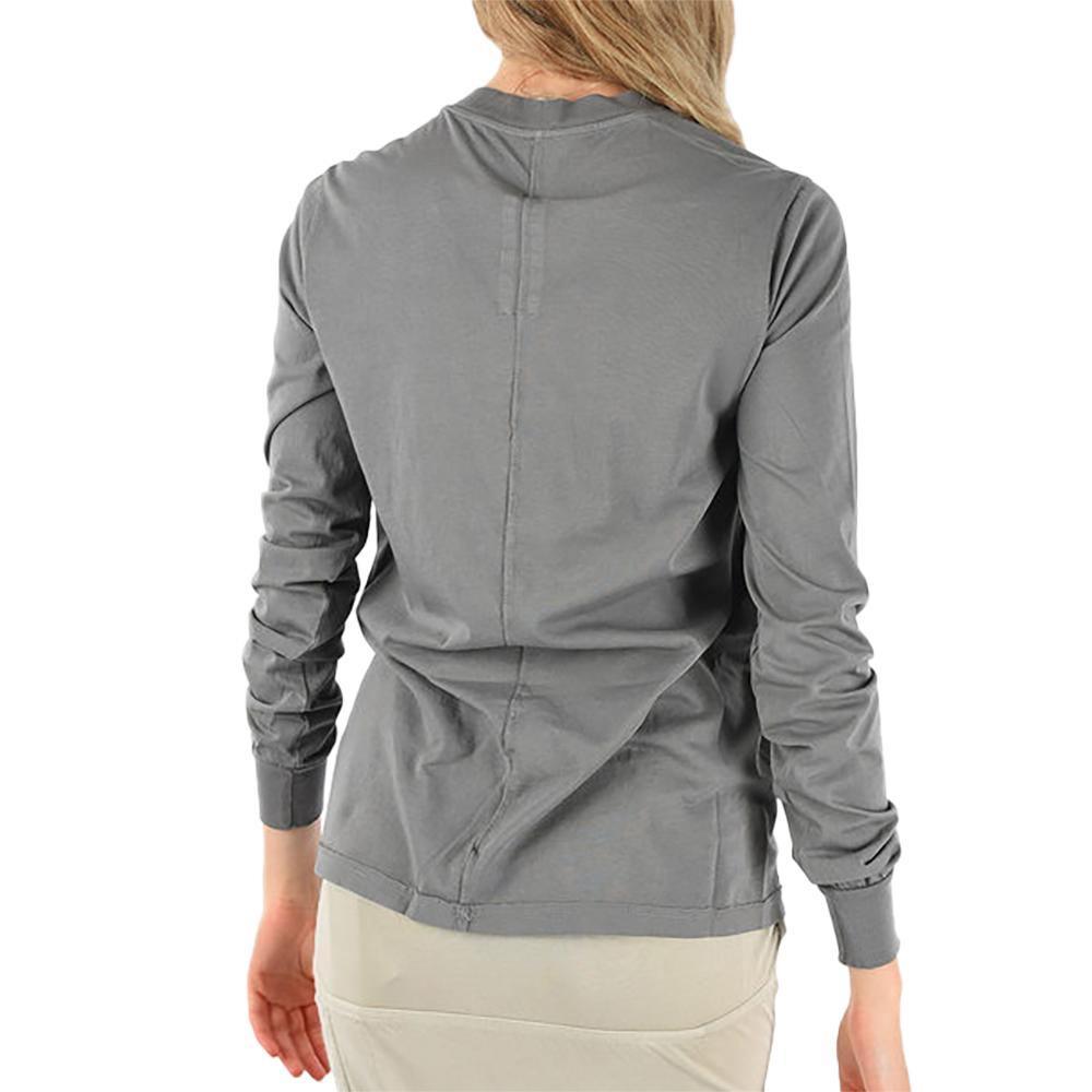 Rick Owens Women's DRKSHDW Cotton Long Sleeve Crew Shirt Stone Grey - Year Zero LA