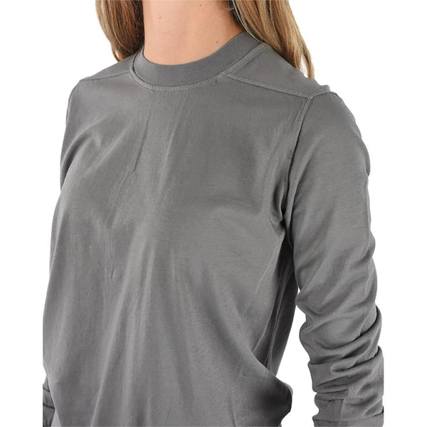 Rick Owens Women's DRKSHDW Cotton Long Sleeve Crew Shirt Stone Grey - Year Zero LA