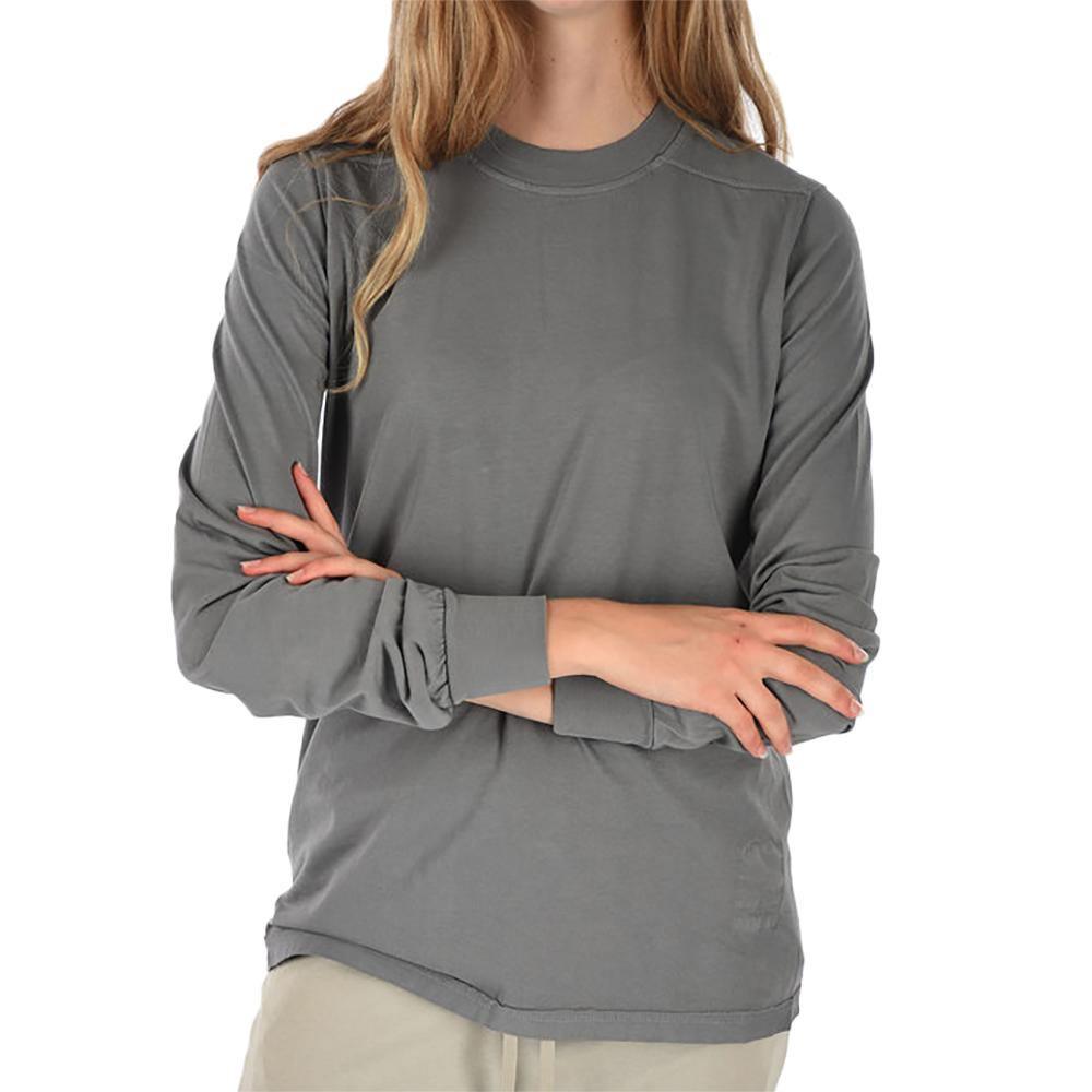 Rick Owens Women's DRKSHDW Cotton Long Sleeve Crew Shirt Stone Grey - Year Zero LA
