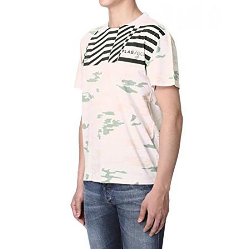 Golden Goose Men's GGDB Flag Camouflage Graphic T-Shirt in Cream