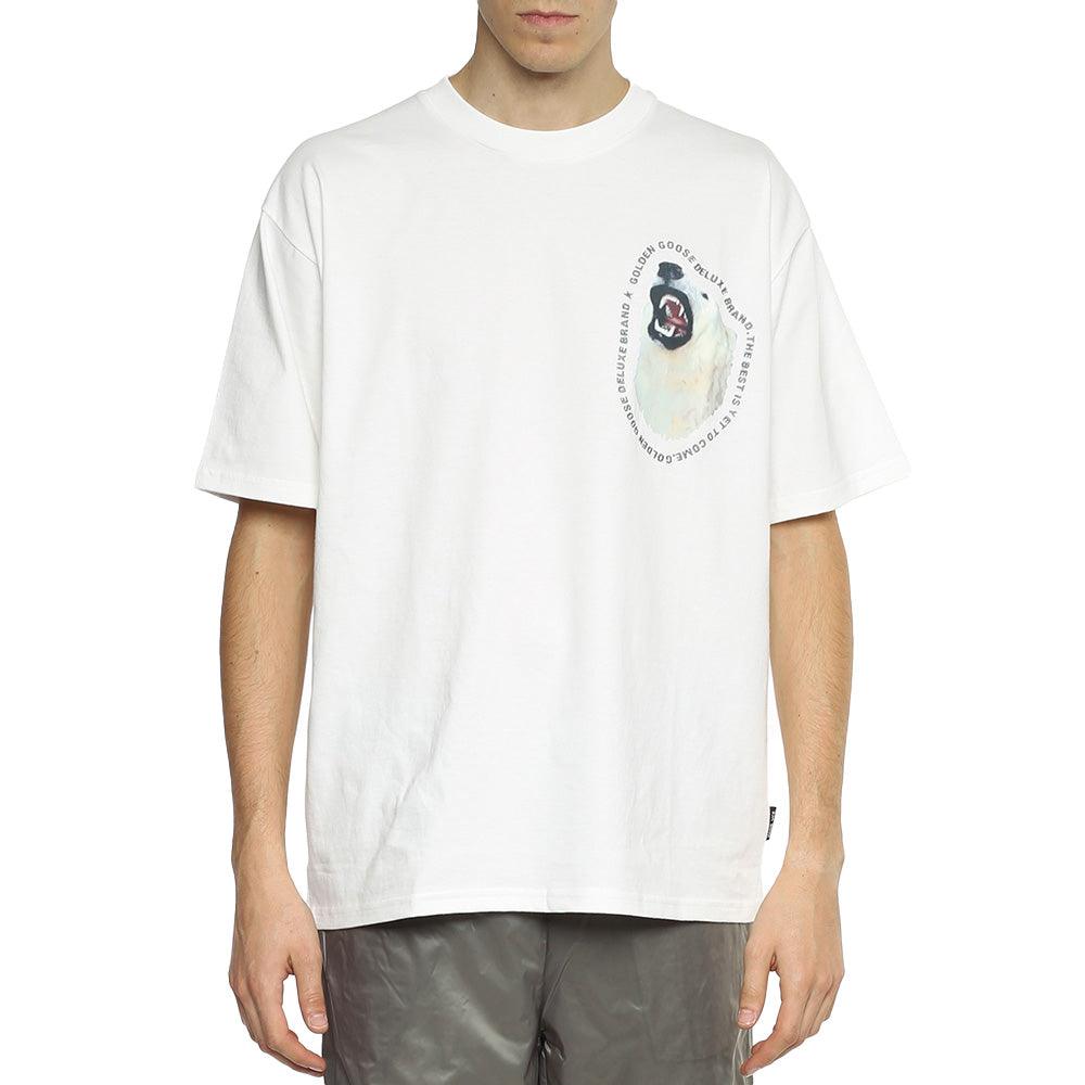Golden Goose Men's Polar Bear Graphic Cotton T-Shirt White