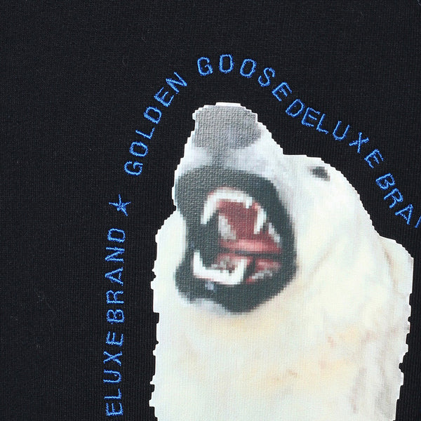 Golden Goose Men's Polar Bear Graphic Crewneck Sweatshirt Blue