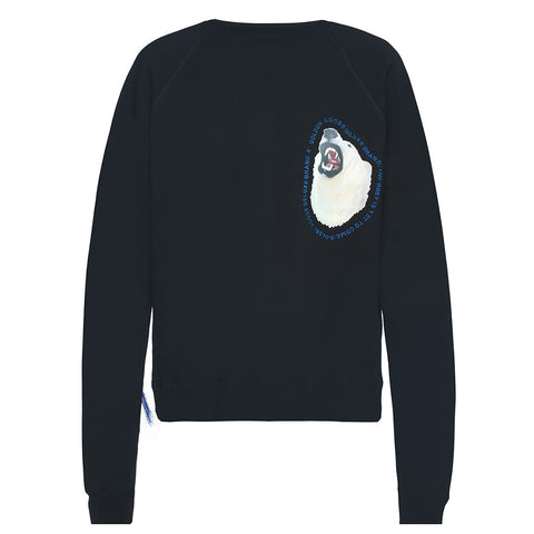 Golden Goose Men's Polar Bear Graphic Crewneck Sweatshirt Blue