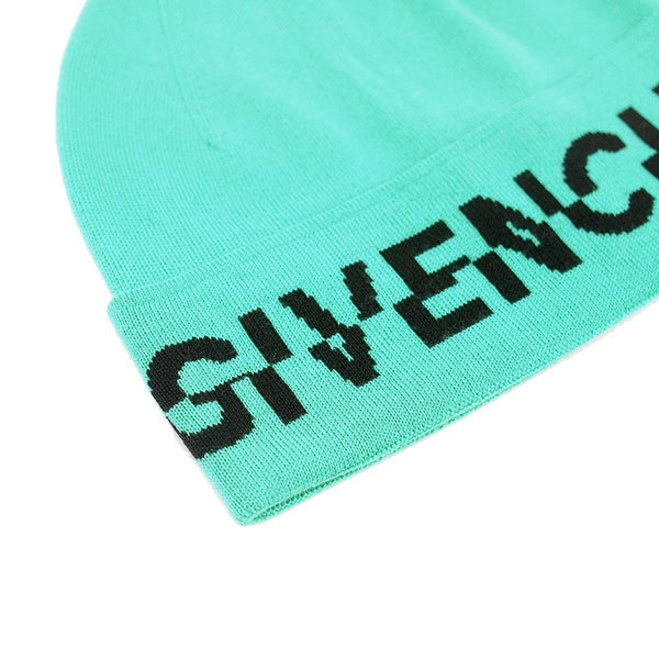 Givenchy Unisex Split Logo Wool Beanie Turquoise Blue - Year Zero LA