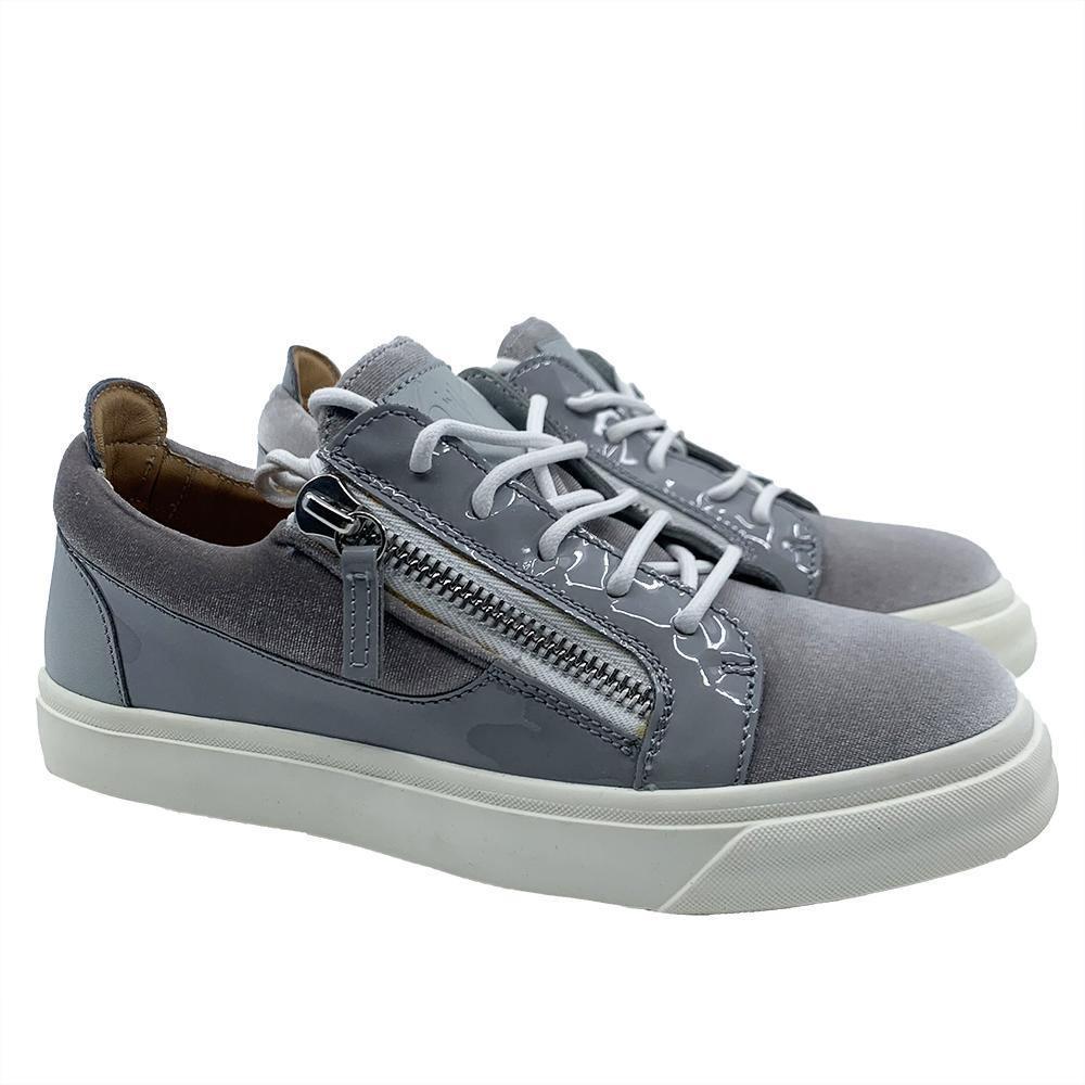 Giuseppe Zanotti Women's Double Side Zip Sneaker Suede Grey - Year Zero LA