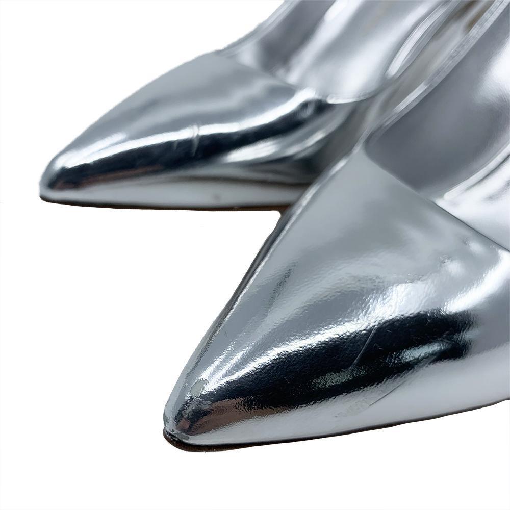 Giuseppe Zanotti Women's Leather Pointed Toe Pump Heels Silver - Year Zero LA