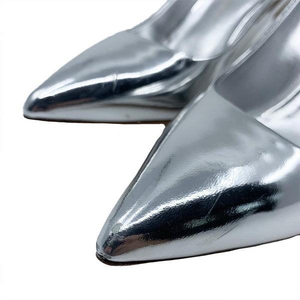 Giuseppe Zanotti Women's Leather Pointed Toe Pump Heels Silver - Year Zero LA