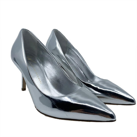Giuseppe Zanotti Women's Leather Pointed Toe Pump Heels Silver - Year Zero LA