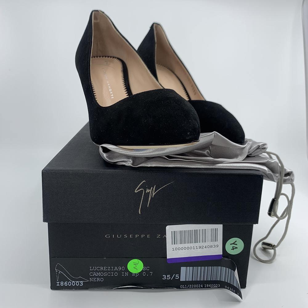 Giuseppe Zanotti Women's Suede Lightning Heels Black - Year Zero LA