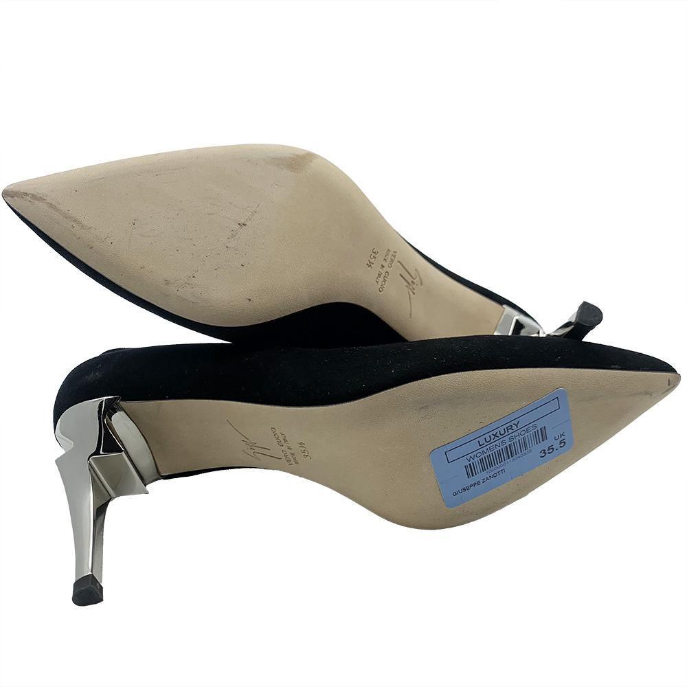 Giuseppe Zanotti Women's Suede Lightning Heels Black - Year Zero LA