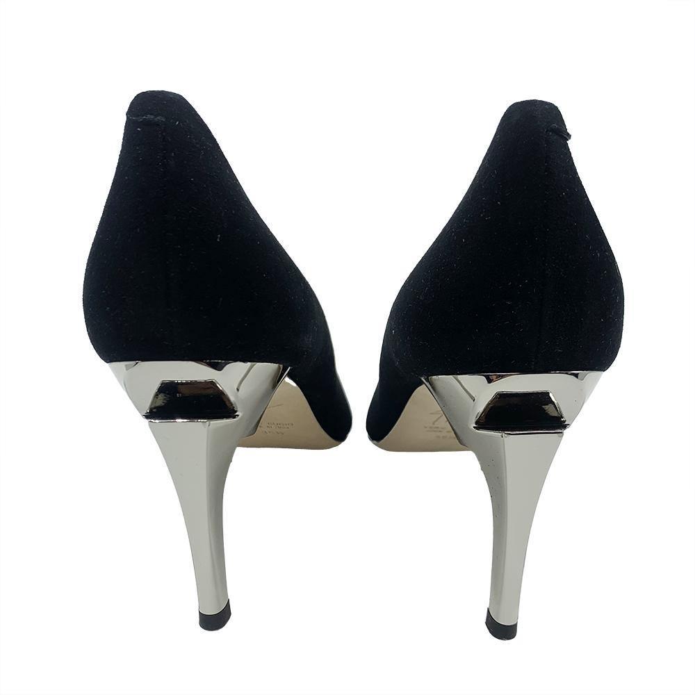 Giuseppe Zanotti Women's Suede Lightning Heels Black - Year Zero LA