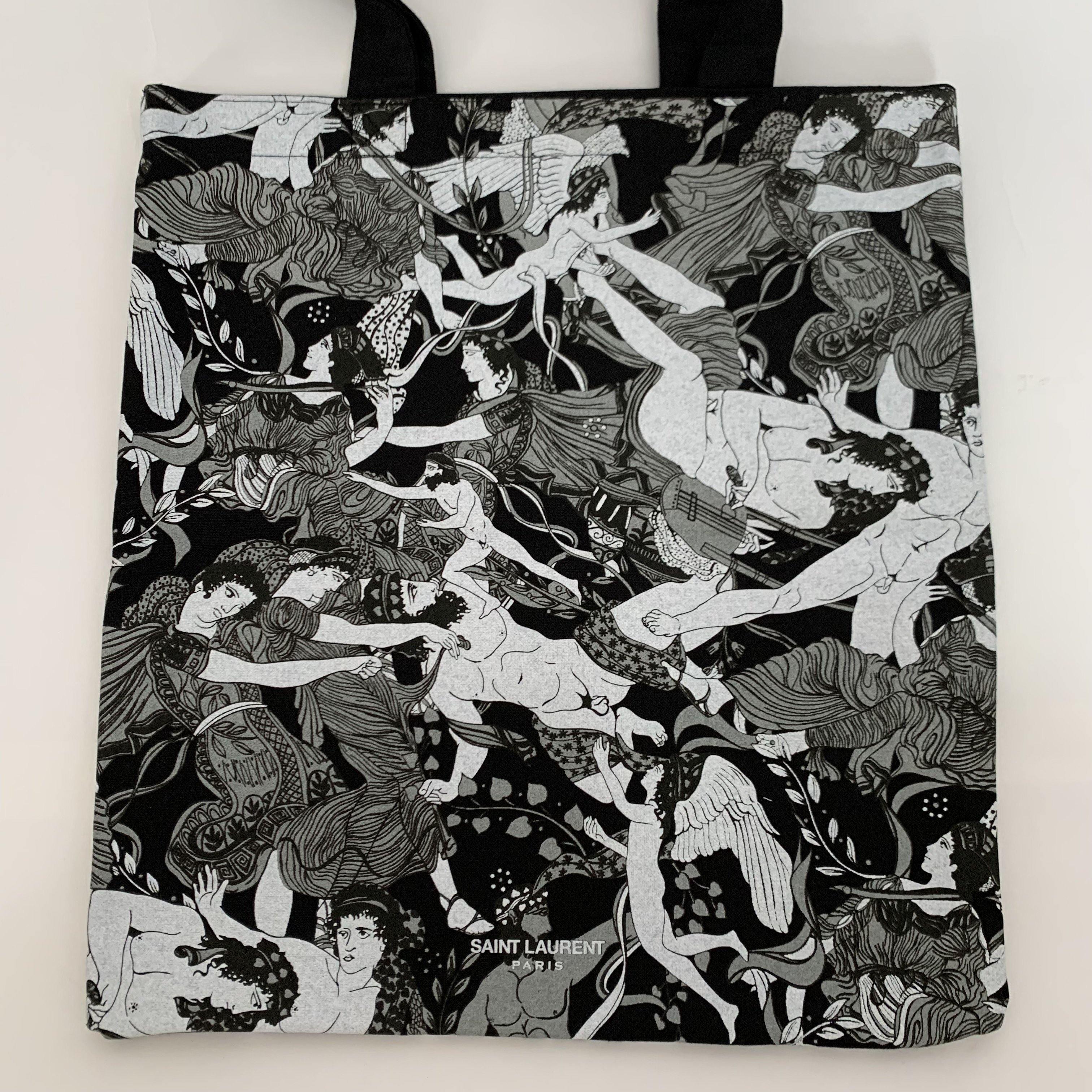 Saint Laurent Unisex Cotton Tote Bag 'Scandal' Print - Year Zero LA