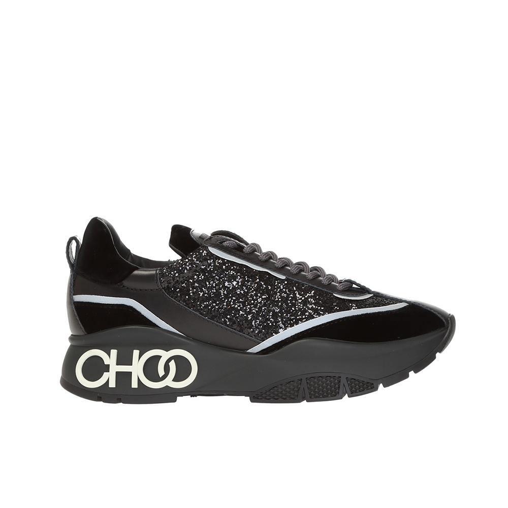 Jimmy Choo Women's 'Raine' Glitter Sneakers Black - Year Zero LA