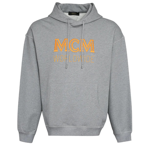 MCM Men's Cotton Embroidered Logo Sweatshirt in Light Grey