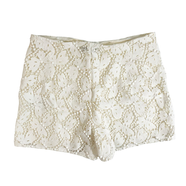 Valentino Women's Lace Floral Shorts White