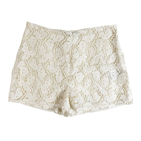 Valentino Women's Lace Floral Shorts White