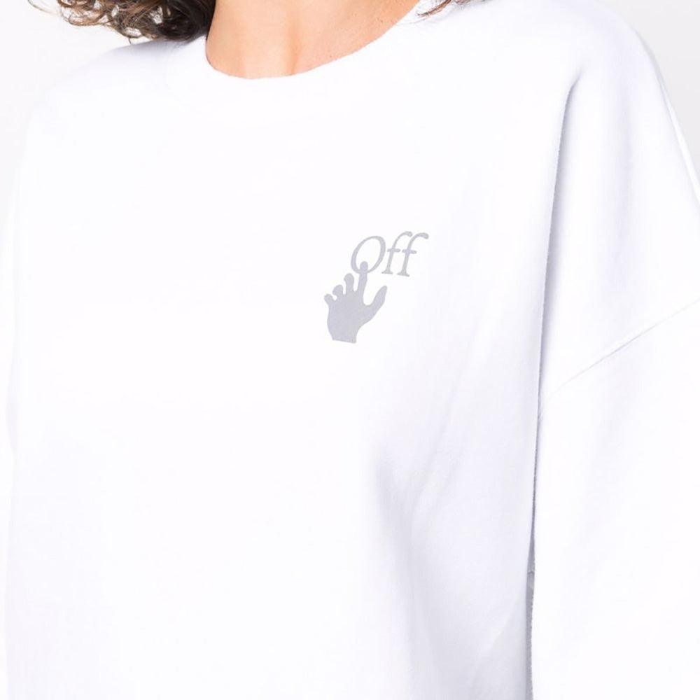 Off-White Women's Chine Floral Arrows Snap Cotton T-Shirt Dress White