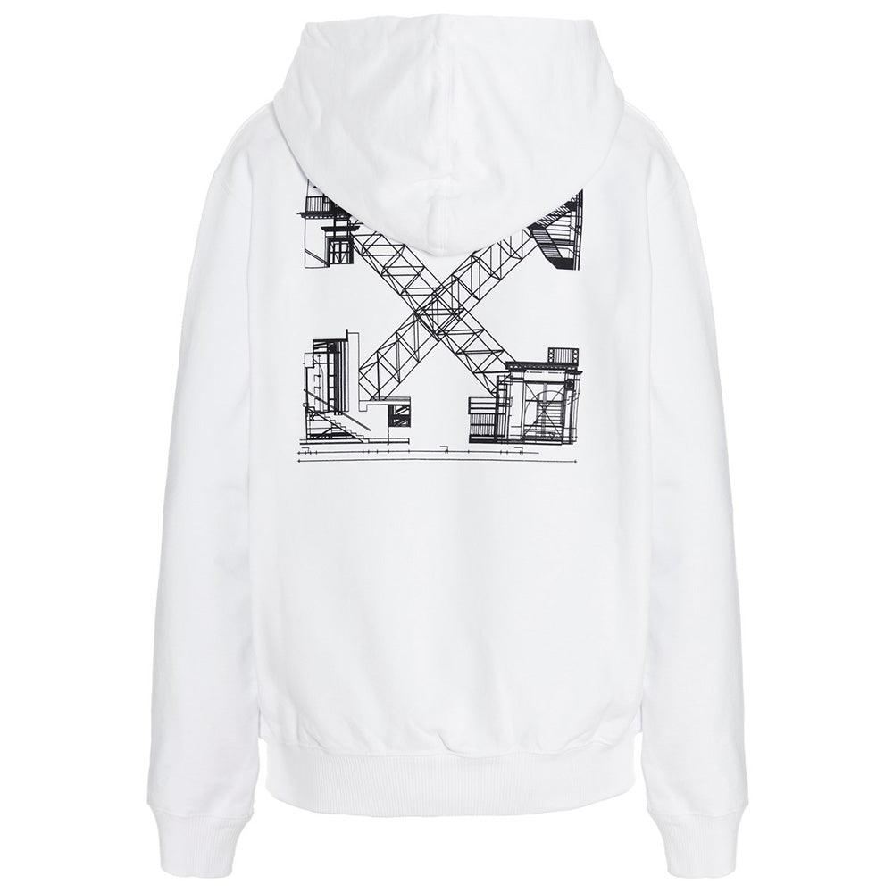 Off-White Women's Palace Arrow Regular Fit Cotton Hoodie Sweatshirt White