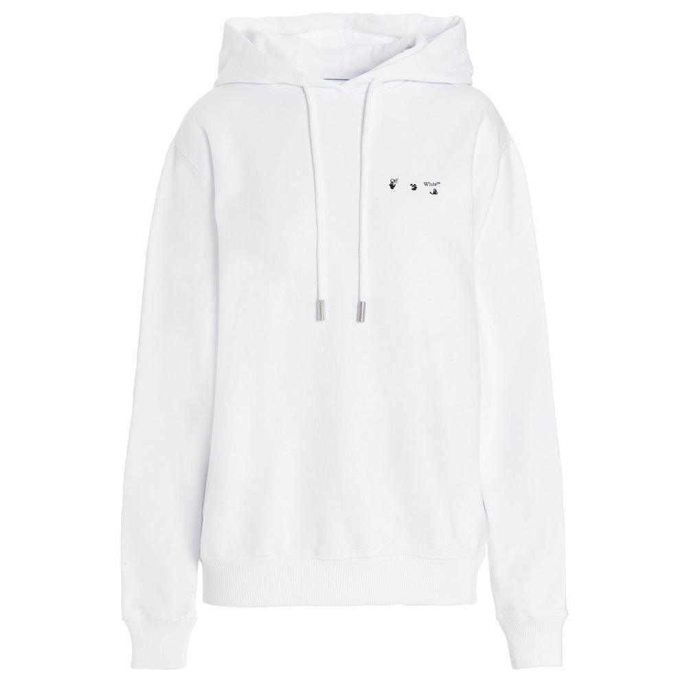 Off-White Women's Palace Arrow Regular Fit Cotton Hoodie Sweatshirt White