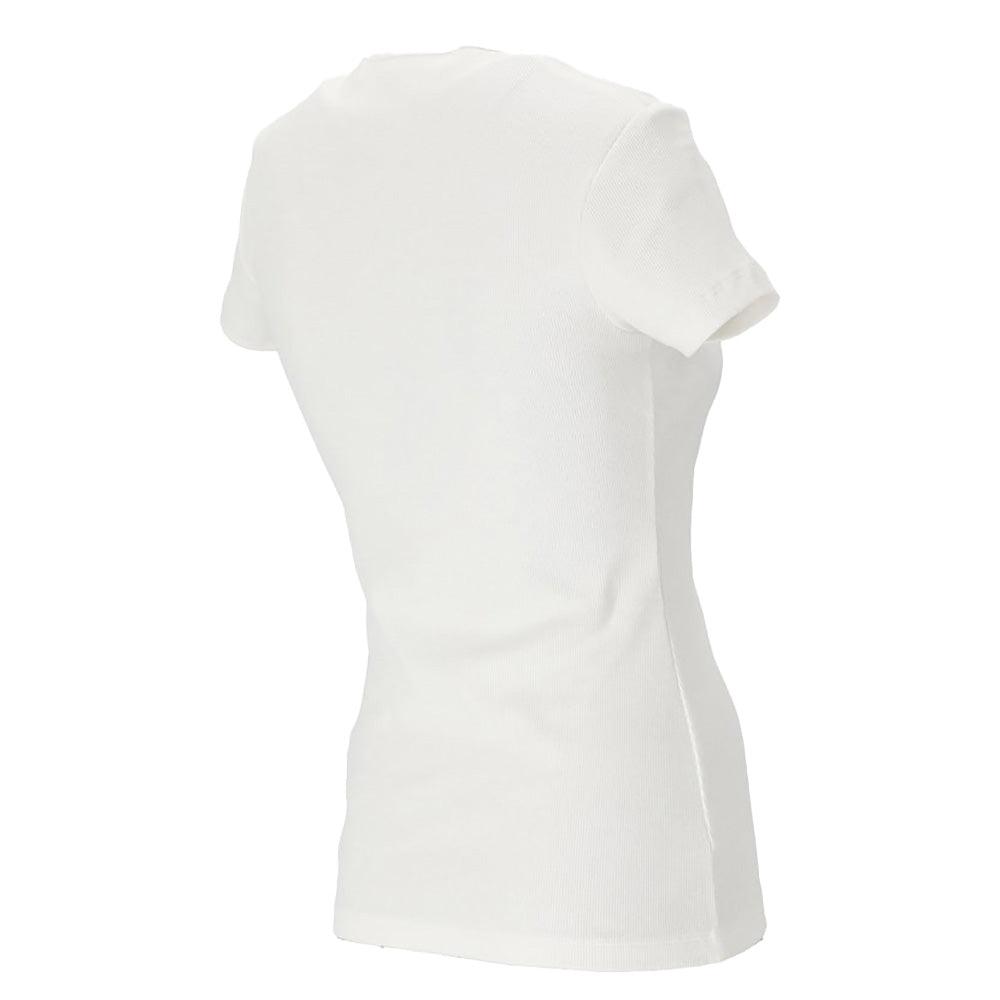 Off-White Women's Cotton Basic Logo Ribbed T-Shirt White