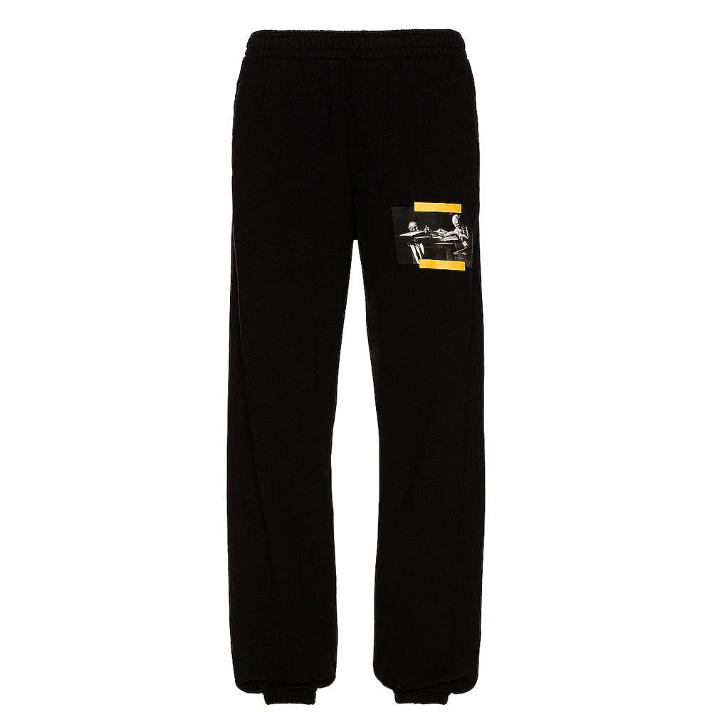 Off-White Men's Caravaggio Painting Slim Fit Cotton Sweatpants Black