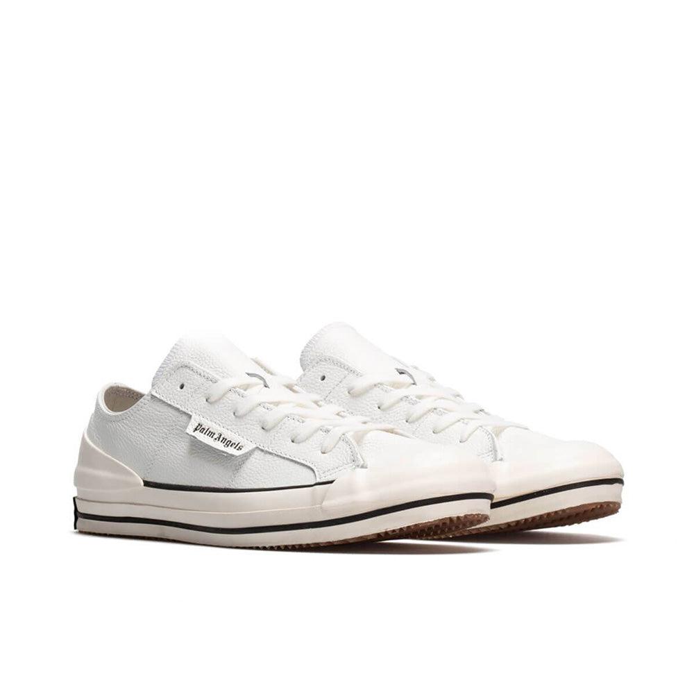 Palm Angels New Low - Zapatillas vulcanizadas de piel para mujer, color blanco