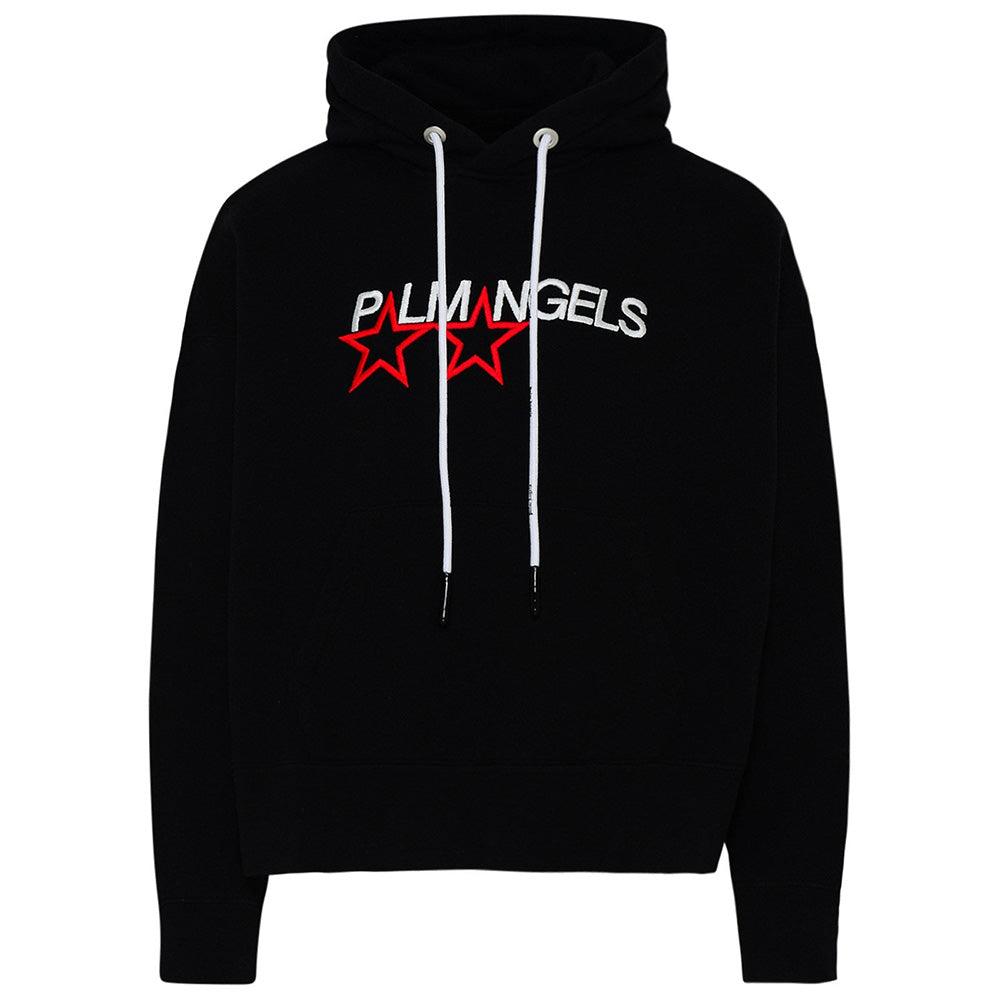 Palm Angels Men's Racing Star Hoodie Sweatshirt Black Red