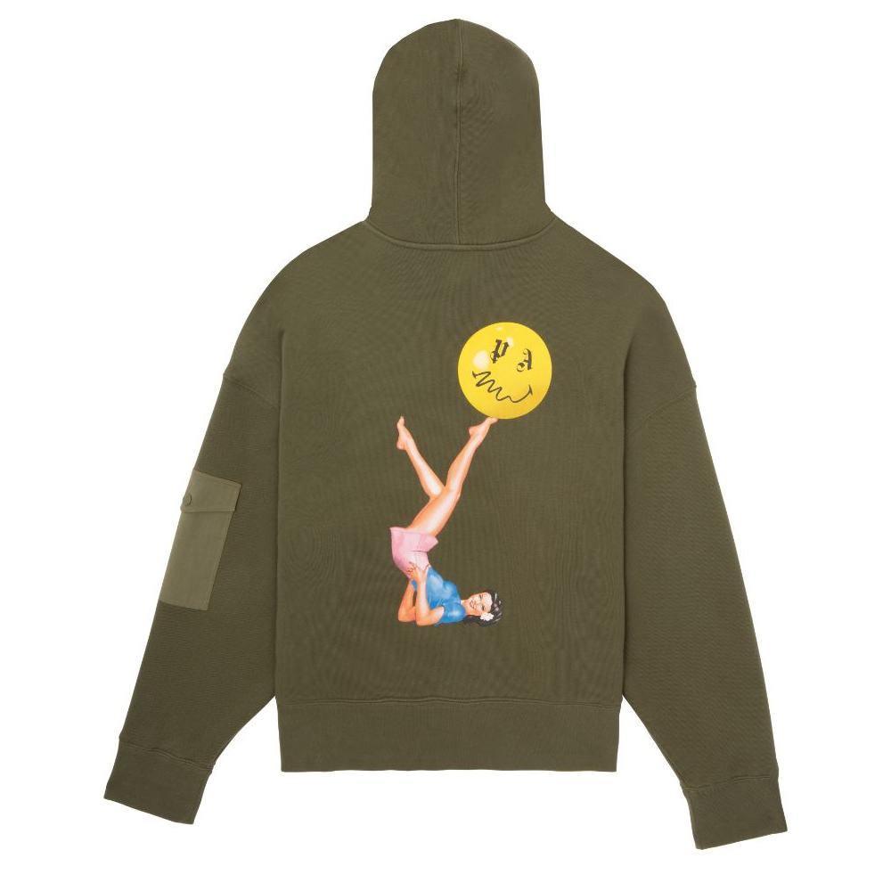 Palm Angels Cotton Pin Up Pocket Sweatshirt Hoodie Olive Green - Year Zero LA