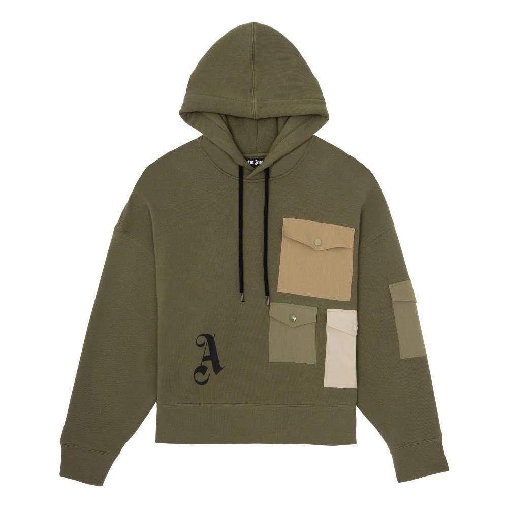 Palm Angels Cotton Pin Up Pocket Sweatshirt Hoodie Olive Green - Year Zero LA