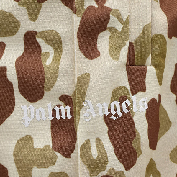 Palm Angels Men's Polyester Camouflage Track Shorts Green
