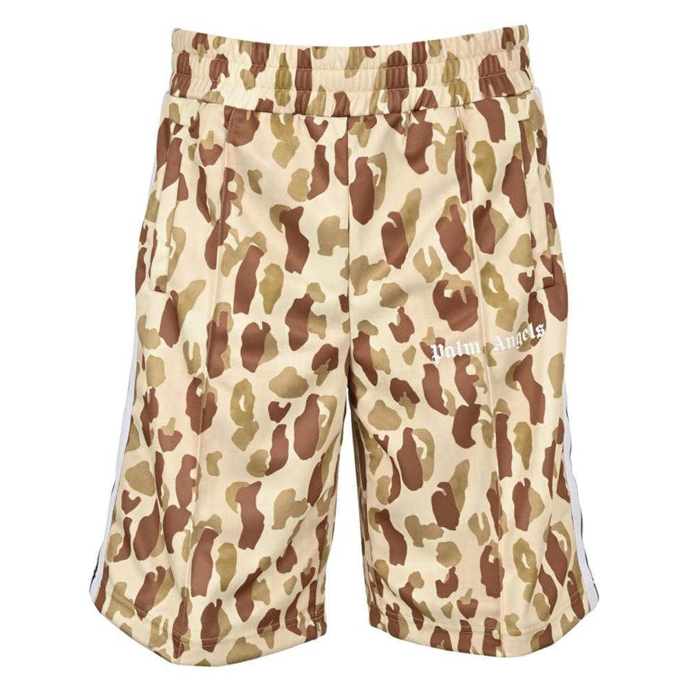 Palm Angels Men's Polyester Camouflage Track Shorts Green