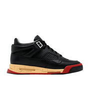 Maison Margiela Men's Deadstock Basket Low Top Leather Sneaker Black Red
