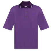 Loewe Women's Cashmere Cotton Oversized Polo Shirt Purple