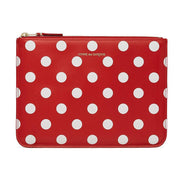 Comme Des Garcons Unisex Polka Dot Leather Wallet Clutch Red - Year Zero LA