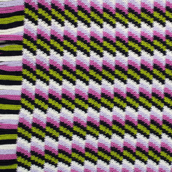 Missoni Women's Wool Zig-Zag Checkered Scarf Shawl Sarong Wrap White Pink Black