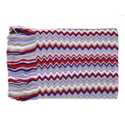 Missoni Women's Wool Zig-Zag Scarf Shawl Sarong Wrap White Purple Red