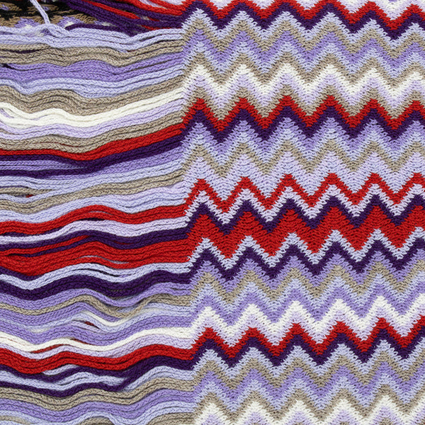 Missoni Women's Wool Zig-Zag Scarf Shawl Sarong Wrap White Purple Red
