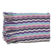 Missoni Women's Wool Zig-Zag Scarf Shawl Sarong Wrap White Purple Black