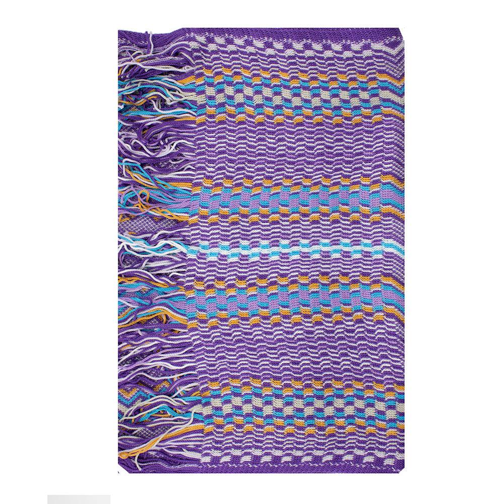 Missoni Women's Cotton Zig-Zag Checkered Scarf Shawl Sarong Wrap Purple Lavender