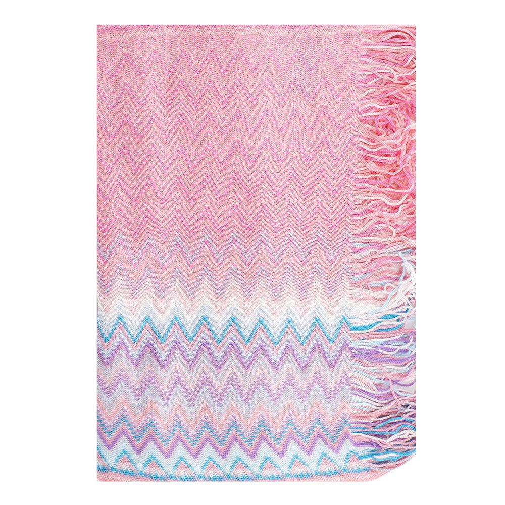 Missoni Women's Cotton Zig-Zag Scarf Shawl Sarong Wrap Pink