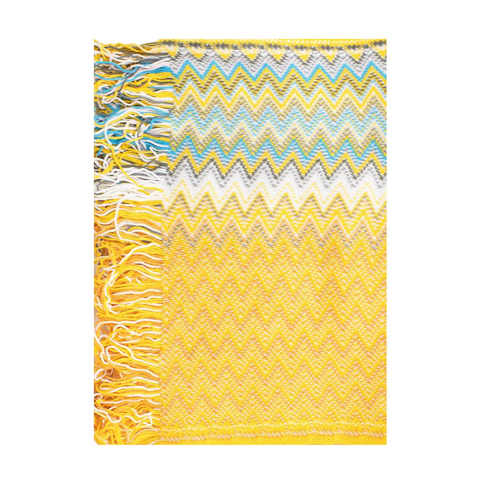 Missoni Women's Cotton Zig-Zag Scarf Shawl Sarong Wrap Yellow Blue