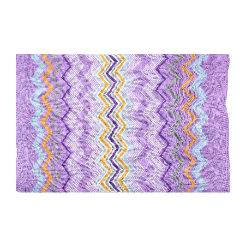 Missoni Women's Cotton Zig-Zag Scarf Shawl Sarong Wrap Purple Blue Orange