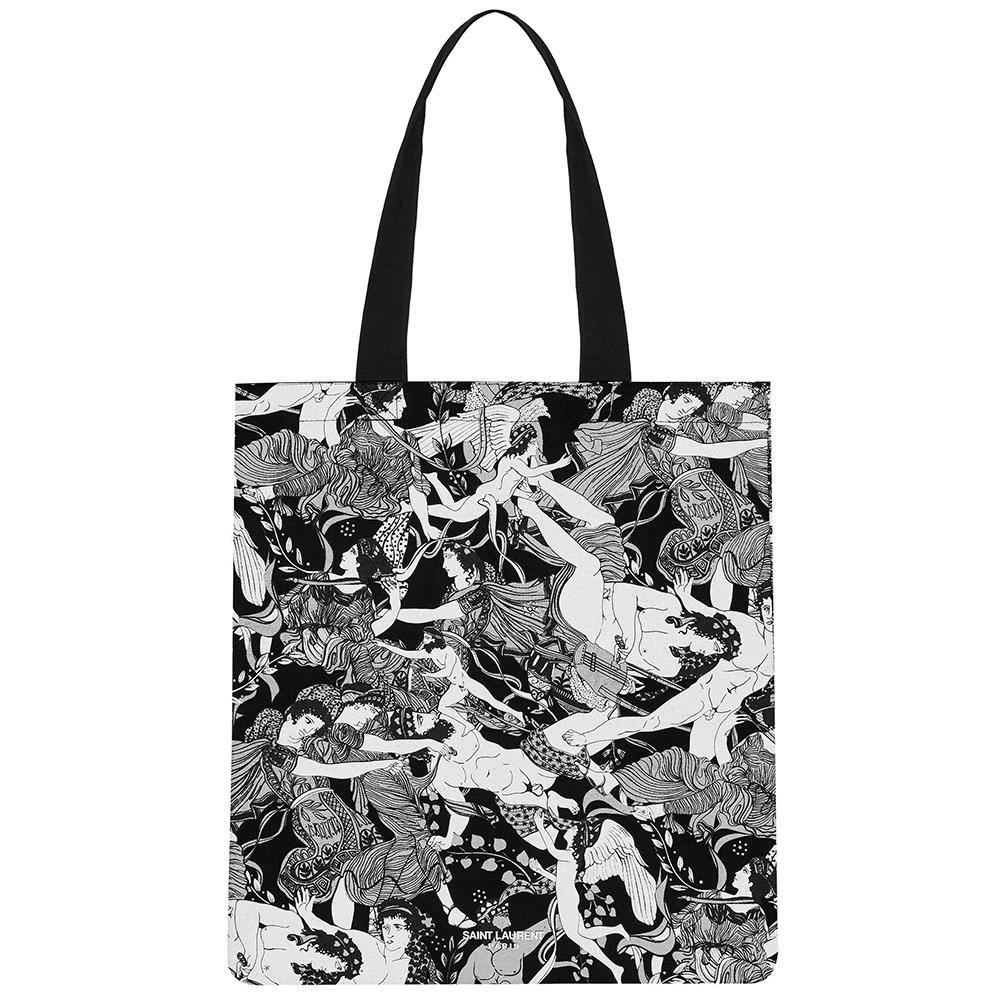 Saint Laurent Unisex Cotton Tote Bag 'Scandal' Print