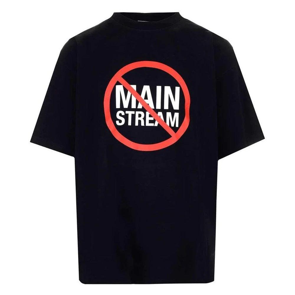 Vetements Unisex No Mainstream Cotton T-Shirt Black