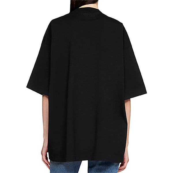Vetements Women's 'Click Here' Logo Oversized Cotton T-Shirt in Black