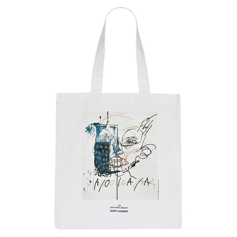 Saint Laurent x Basquiat Unisex Cotton Tote Bag White - Year Zero LA
