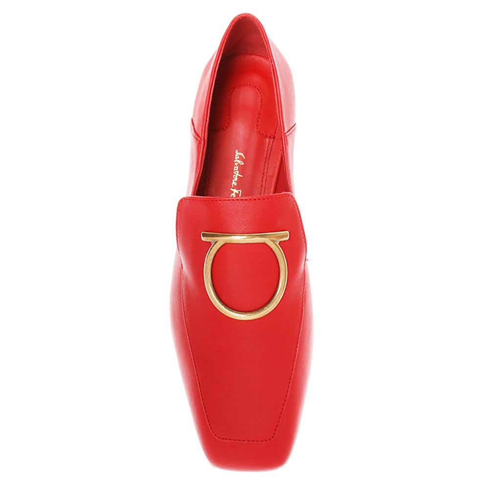 Salvatore Ferragamo Women s Lana Gancini Loafer Dress Shoes Red Year Zero LA